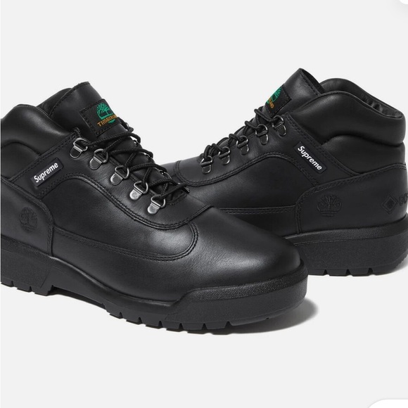 Supreme X Timberland Black Leather Field Boot (9) - Picture 2 of 11